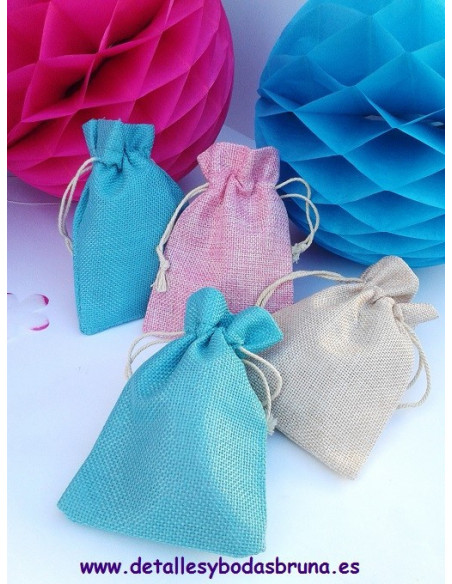 Bolsas de Lino pequeñas ESCOGE COLOR 