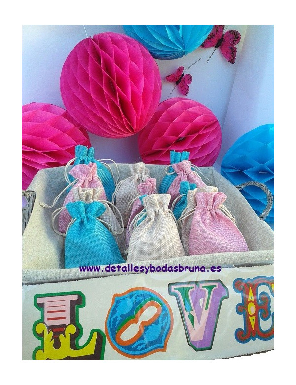 Bolsas de Lino pequeñas ESCOGE COLOR 