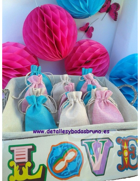 Bolsas de Lino pequeñas ESCOGE COLOR 