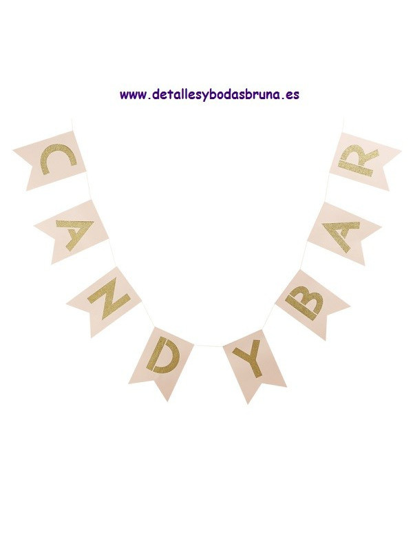Guirnalda Candy Bar Rosa pastel y oro 