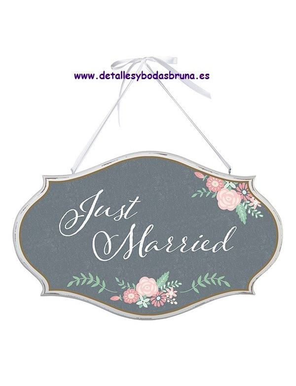 Cartel Pizarra Vintage Aqui Viene la Novia 