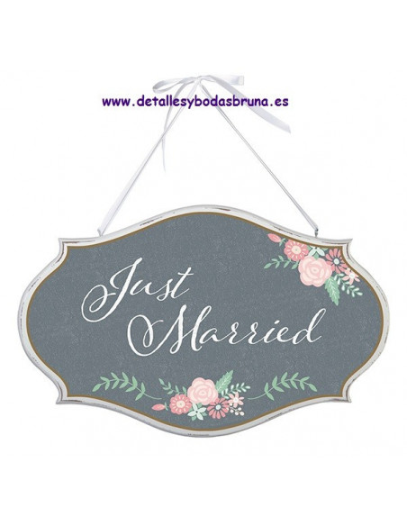 Cartel Pizarra Vintage Aqui Viene la Novia 