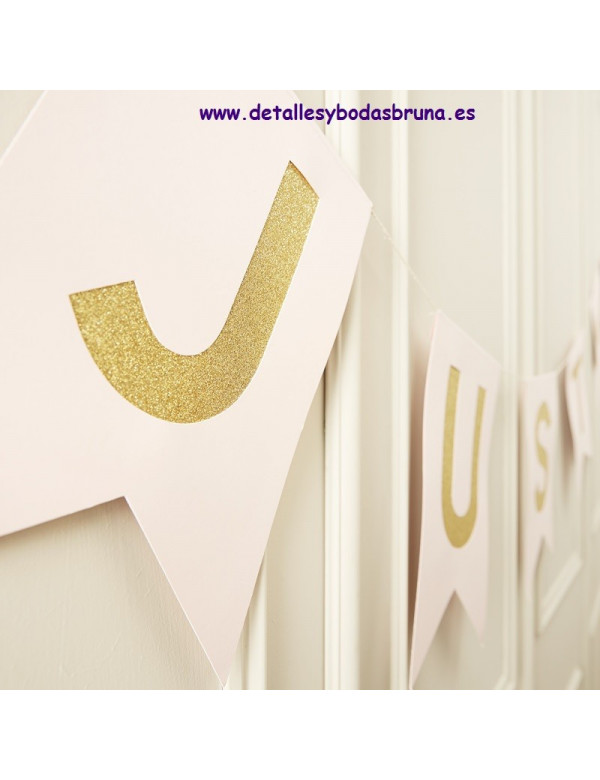 Guirnalda Just Married Rosa Pastel -ULTIMA UNIDAD-