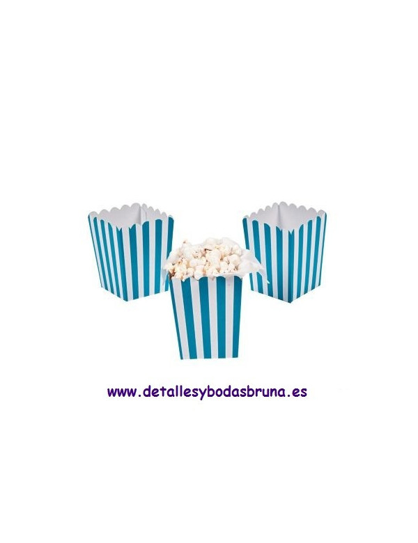 Cajas Popcorn rayas Azul 