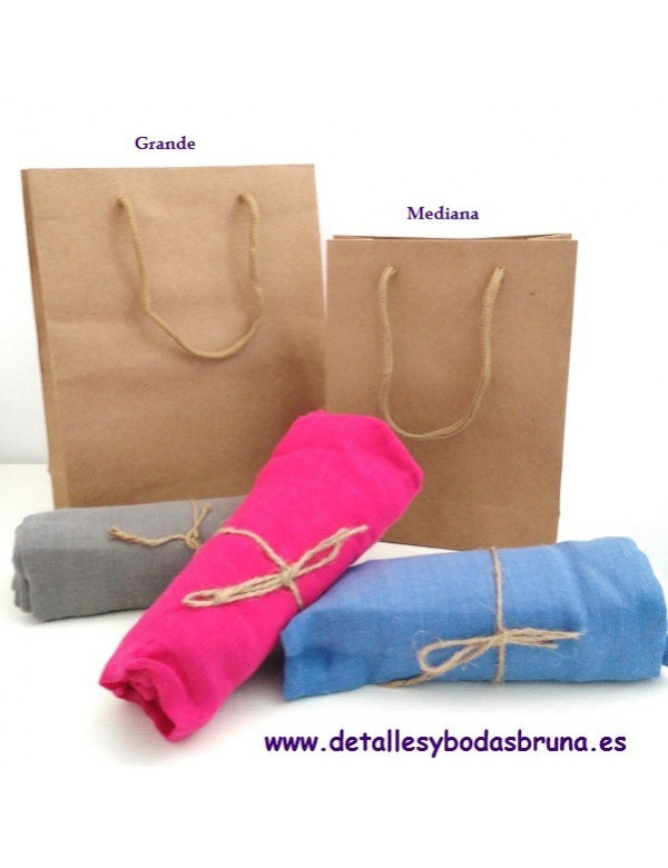 Bolsas Kraft con asa de Cuerda MEDIANA