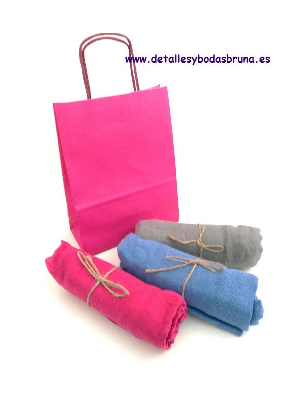 Bolsas de Papel Fucsia con asa