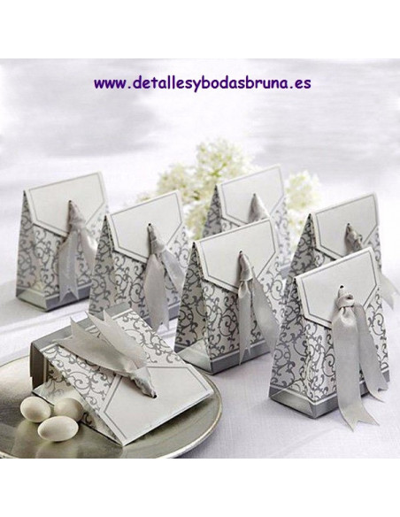 Caja de Regalo con Lazo Plata