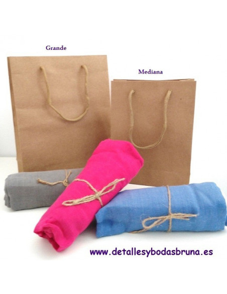Bolsas Kraft con asa de Cuerda GRANDE