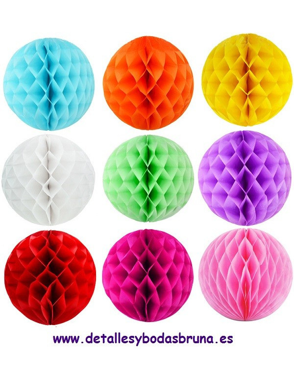 Bolas Nido de Abeja 25 cm ELIGE COLORES