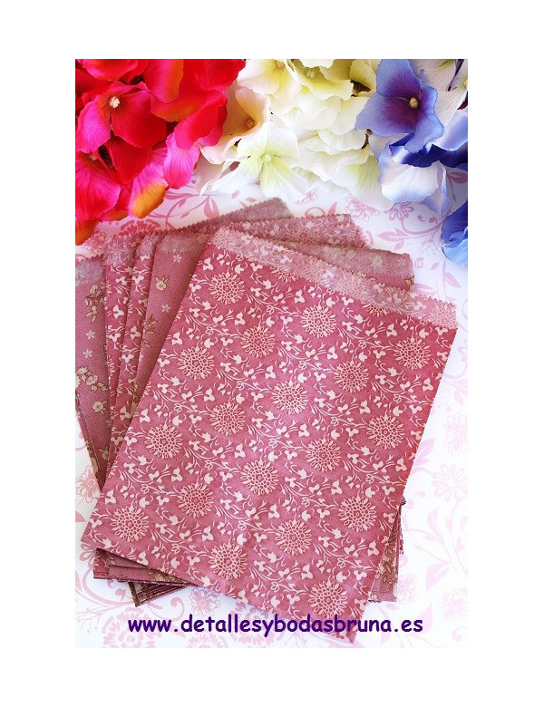 Bolsas de Papel Flores Vintage 20 u