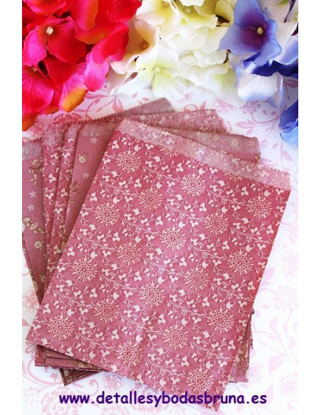Bolsas de Papel Flores Vintage 20 u