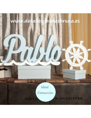 Nombre de Corcho para Comunión Marinero Timón 2