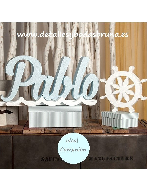 Nombre de Corcho para Comunión Marinero Timón