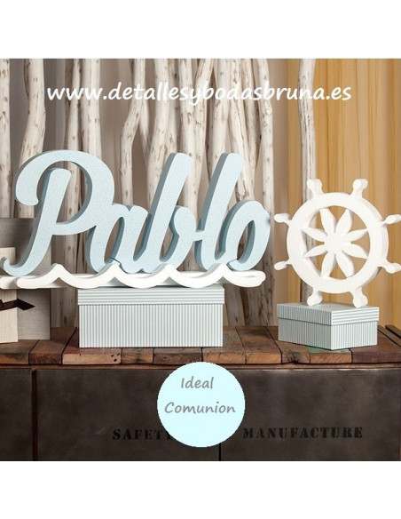 Nombre de Corcho para Comunión Marinero Timón