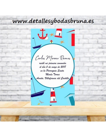 Recordatorio Personalizado para Comunión Marinera