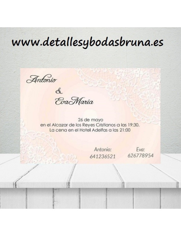 Invitaciones para Boda Encaje