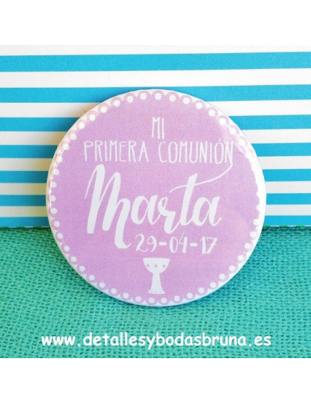Espejos Personalizados Comunión Rosa