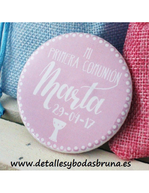 Espejos Personalizados Comunión Rosa
