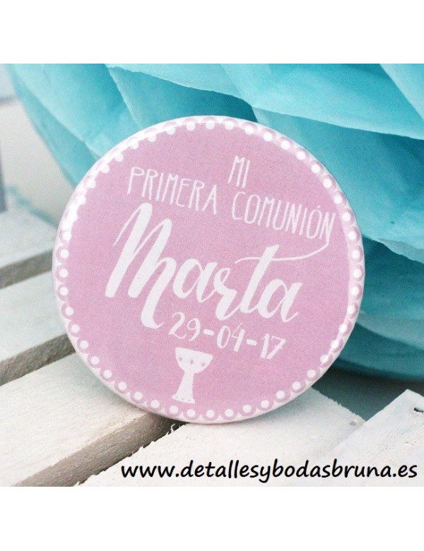 Espejos Personalizados Comunión Rosa