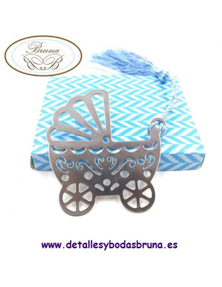 Marcapáginas Carrito Bebé Azul