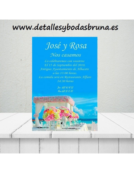 Invitación de Boda Playa