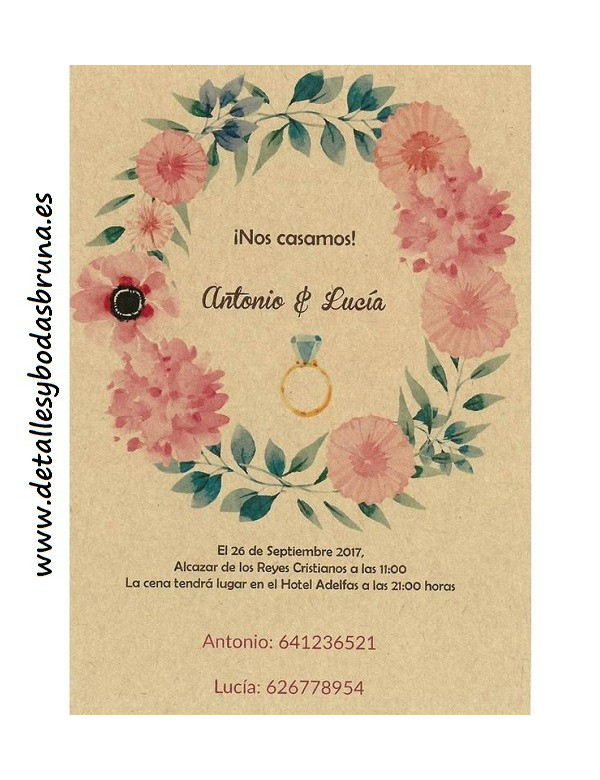 Invitación Boda Kraft