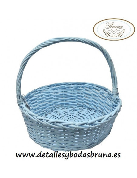 Cesta de Mimbre Celeste Redonda Extra Grande