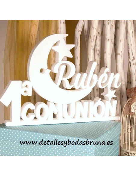 Luna de Porexpan con Nombre Comunion