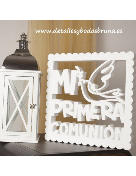 Letras Porexpan Mi Primera Comunion Paloma Cuadrada