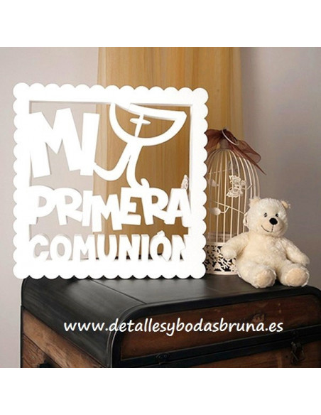 Letra de Corcho Mi Primera Comunion Caliz Cuadrada