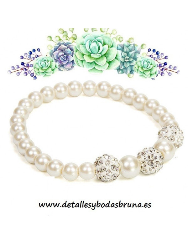 Pulsera Perlas y Brillo