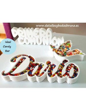 Nombre Porexpan Corcho Comunion Candy Bar Paloma