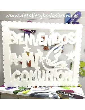 Letras de Corcho Blanco Bienvenidos a Mi Primera Comunión Grande Gigante