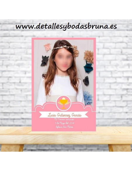 Recordatorio Comunión Niña con Foto