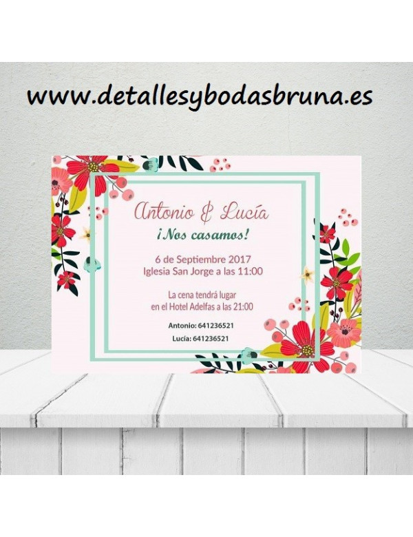 Invitación de Boda Flores