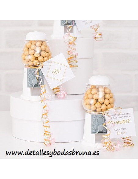 Mini Dispensador de Chicles Blanco VACÍO