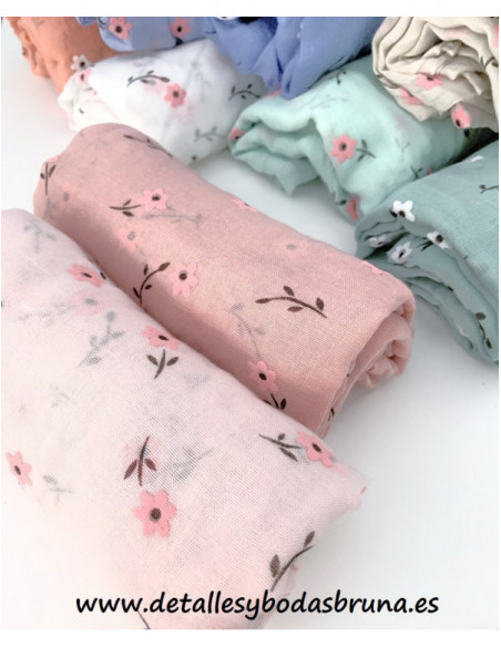 Pashmina de Viscosa Flor de Almendro -AGOTADO-