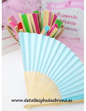 Abanico de Bambú Colores Surtidos 2