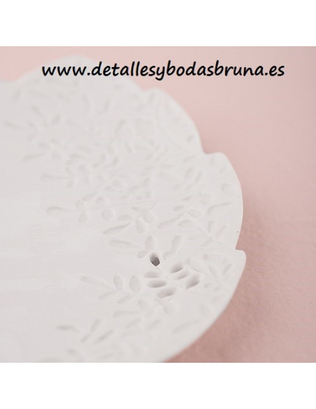 Porta Anillos Hoja de Porcelana Blanco