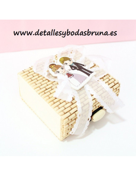 Caja de Bambú Novios para detalles - ULTIMAS 7 UNIDADES -