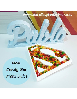 Letras de Corcho Chuches Comunión Cumpleaños Superman