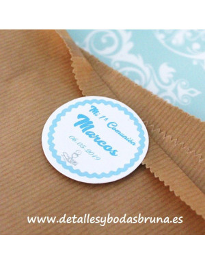 Etiquetas Adhesivas Comunión Celeste 2