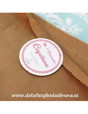 Etiquetas Adhesivas Comunión Rosa 2