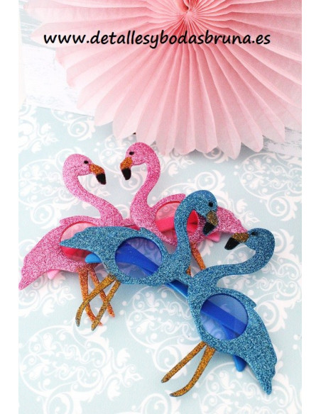 Gafas Flamenco Rosa Purpurina