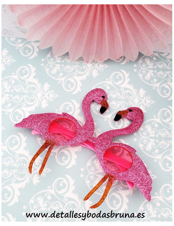 Gafas Flamenco Rosa Purpurina