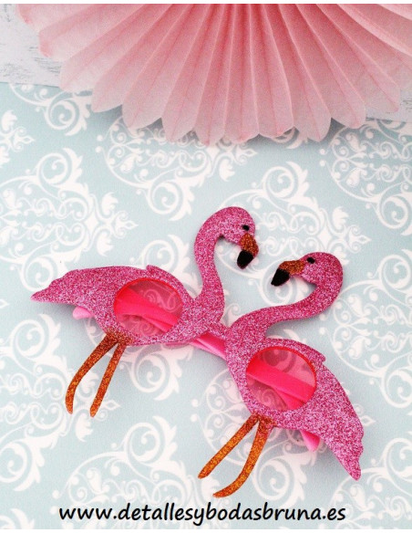 Gafas Flamenco Rosa Purpurina