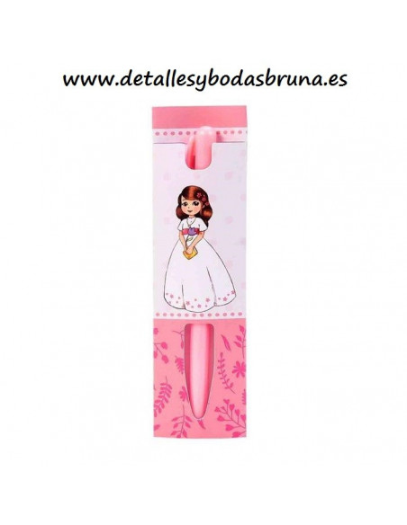 Bolígrafo para Comunión Niña Rosa