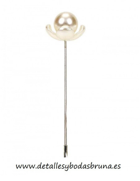 Alfiler Flor Nacarado Bola