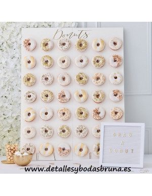Tabla Muro para Donuts Blanco Oro Grande 