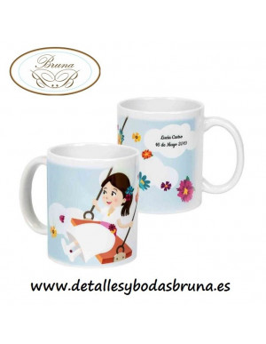 Taza Comunión Niña Columpio